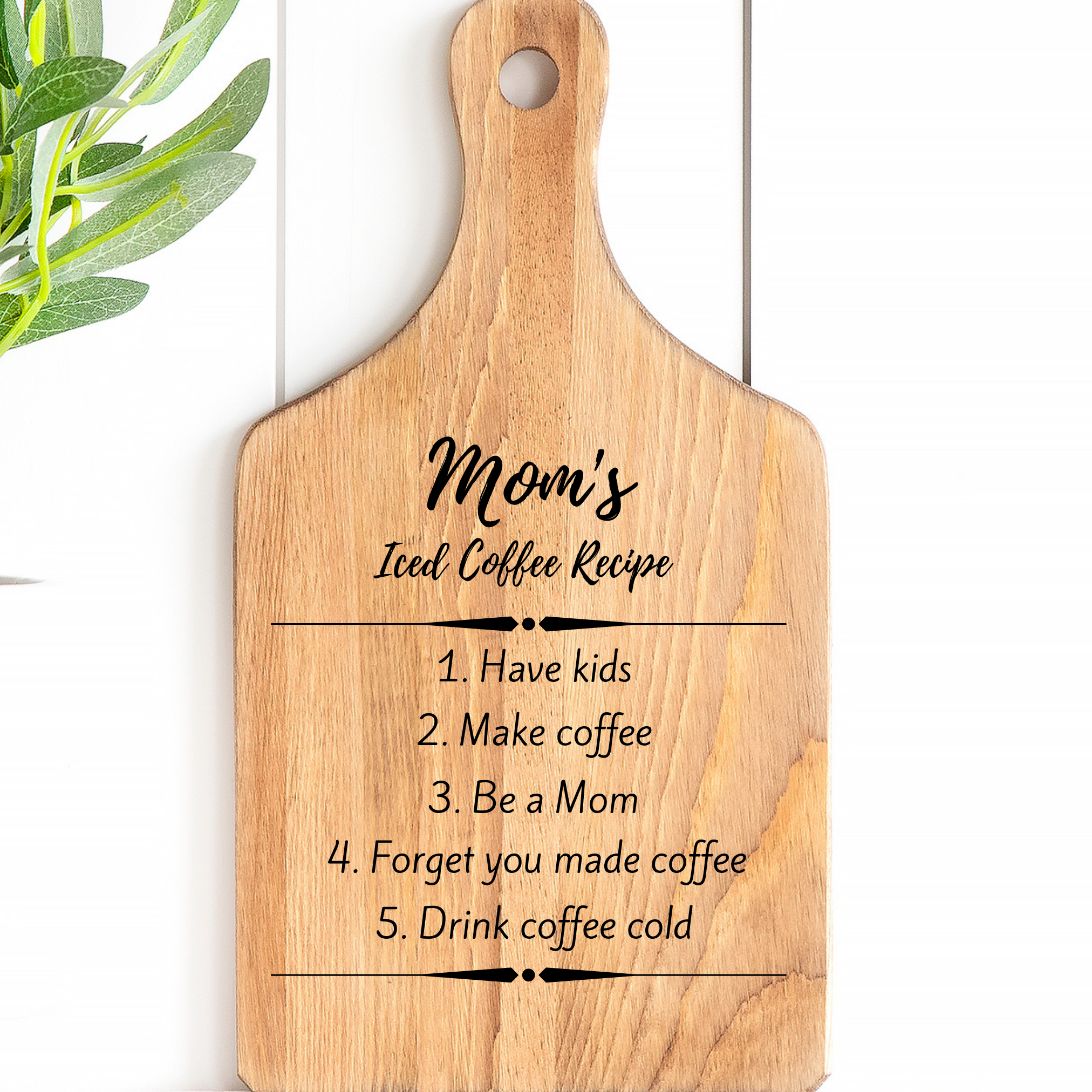 Mom's Coffee Recipe Cutting Board-Golden Collection