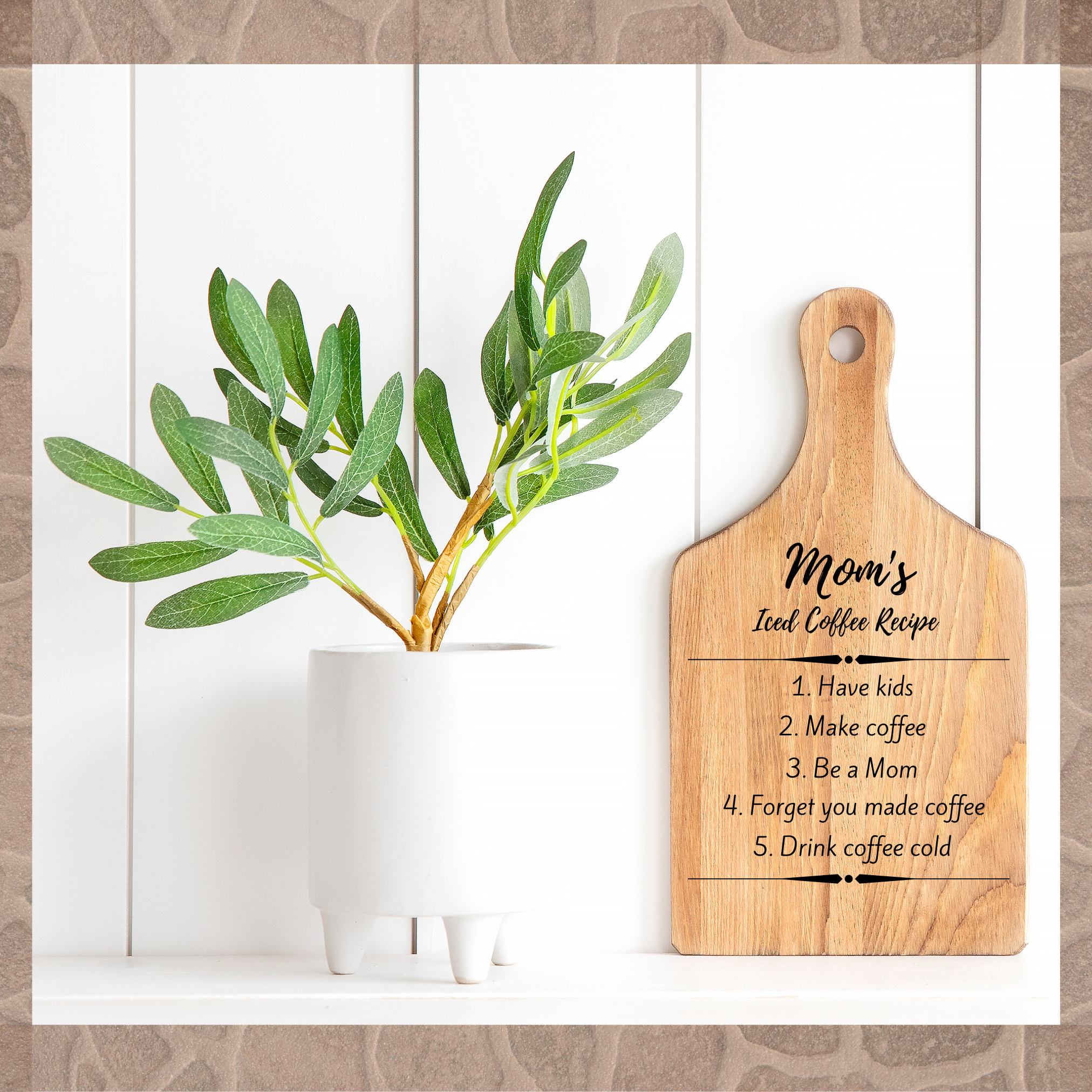 Mom's Coffee Recipe Cutting Board-Golden Collection